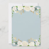 Blaues Kreuz und Weiße Blume| Boy-Taufe Einladung (Rückseite)