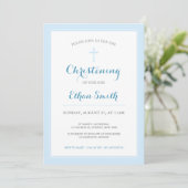 Blaues Kreuz - Weihnachten oder Taufe Einladung (Stehend Vorderseite)