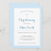 Blaues Kreuz - Weihnachten oder Taufe Einladung (Vorne/Hinten)