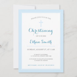 Blaues Kreuz - Weihnachten oder Taufe Einladung