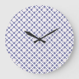 Blaues Kreuzanhänger-Muster Große Wanduhr
