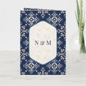 Blaues Kreuzstich in einer Sikh-Hochzeit Einladung (Rückseite)