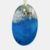 blaues Kristall Keramik Ornament (Links)