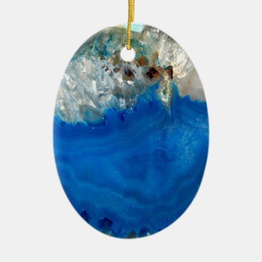 blaues Kristall Keramik Ornament (Vorne)