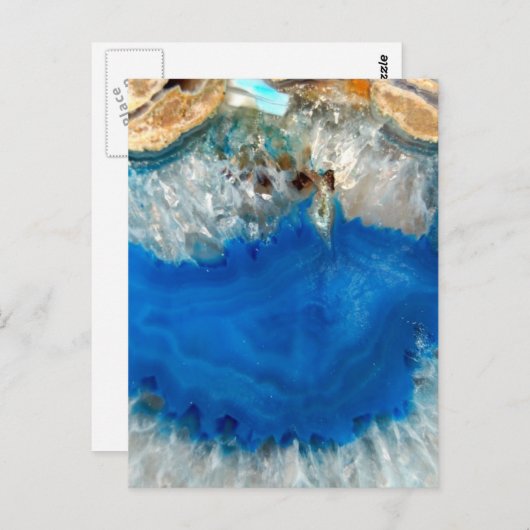 blaues Kristall Postkarte (Vorne/Hinten)