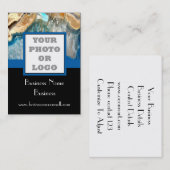 Blaues Kristallachat-Fotologo Visitenkarte (Vorne/Hinten)