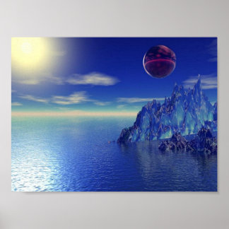 Blaues Kristallgebirge Poster