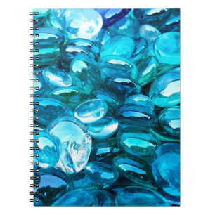 Blaues Kristallglas Notizblock