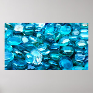 Blaues Kristallglas Poster