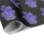 Blaues Kristallmuster Geschenkpapier (Rolleneckpunkt)