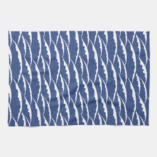 Blaues Küchentuch mit anschaulichen Wellenmuster (Horizontal)