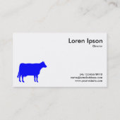 Blaues Kuhsymbol - Weiß Visitenkarte (Rückseite)