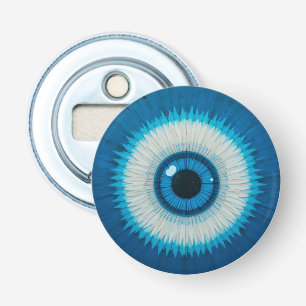 Blaues künstlerisches Böse-Augen-Design Flaschenöffner