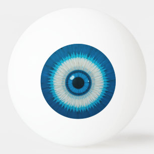 Blaues künstlerisches Böse-Augen-Design Tischtennisball