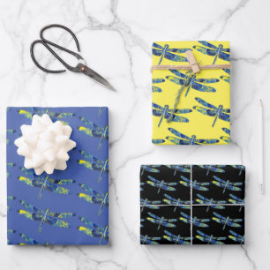 Blaues Künstlerisches Wrapping-Papier Geschenkpapier Set