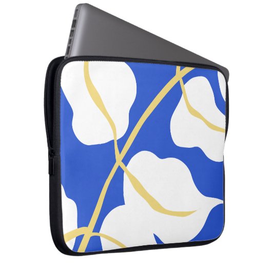 Blaues Küstenblatt Laptopschutzhülle (Vorne Rechts)