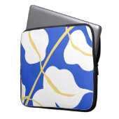 Blaues Küstenblatt Laptopschutzhülle (Vorderseite Links)
