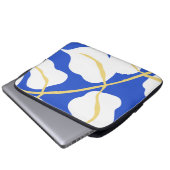 Blaues Küstenblatt Laptopschutzhülle (Vorne Knopf)