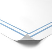 Blaues Küstenhochzeits-Willkommensschild Poster (Ecke)