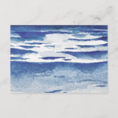 Blaues Küstenmeer-Brautparty Save the Date Begleitkarte (Rückseite)