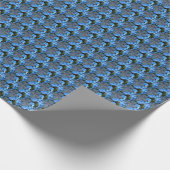 Blaues Lacecap Hydrangea Blumenmuster Geschenkpapier (Ecke)