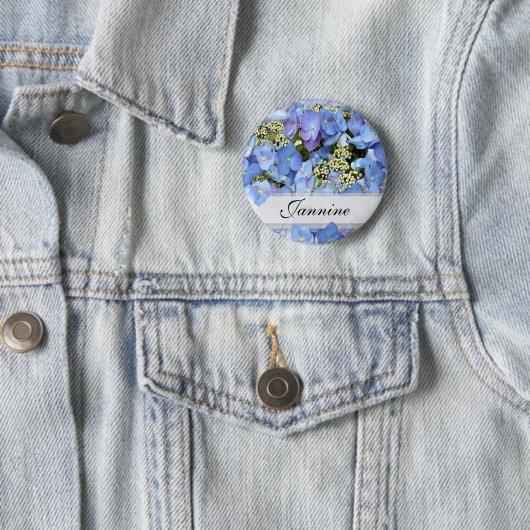 Blaues Lacecap Hydrangea Button (Beispiel)