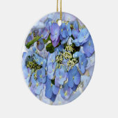 Blaues Lacecap Hydrangea Keramikornament (Rechts)