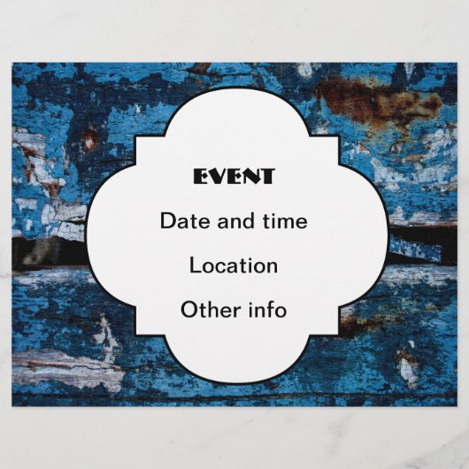 Blaues lackiertes Holz Flyer (Vorne)