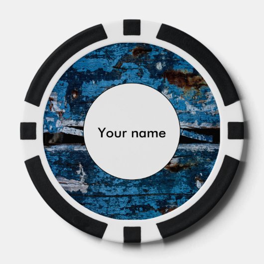 Blaues lackiertes Holz Pokerchips (Vorderseite)
