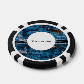 Blaues lackiertes Holz Pokerchips (Einzeln)