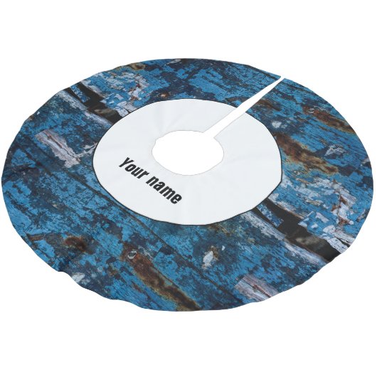 Blaues lackiertes Holz Polyester Weihnachtsbaumdecke (Schrägansicht)