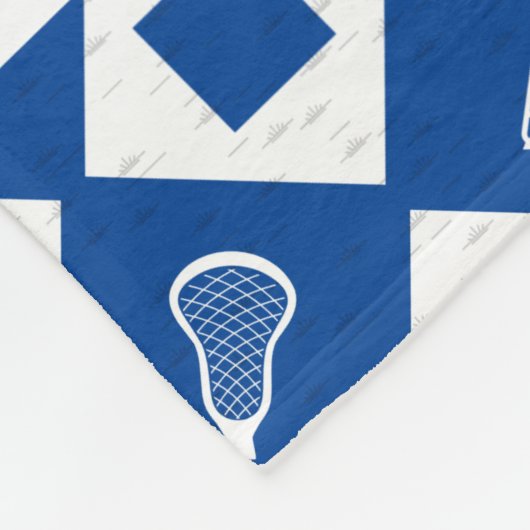 Blaues Lacrosse Raute Muster Fleece Blanket (Ecke)