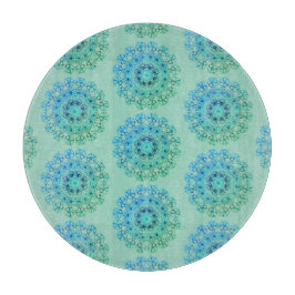 Blaues Lacy-Muster Schneidebrett