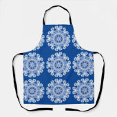 Blaues Lacy-Schürze mit All-Over-Druck Schürze (Vorderseite)