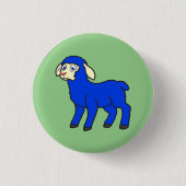 Blaues Lamm Button (Vorderseite)