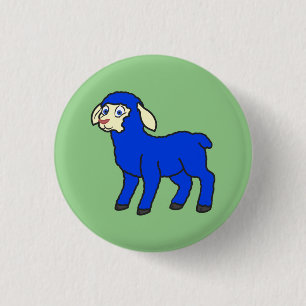 Blaues Lamm Button