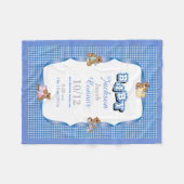 Blaues Land kariert mit Baby-Bären Fleecedecke (Vorderseite (Horizontal))