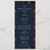 Blaues Landhochzeitprogramm & Menü Programm (Rückseite)