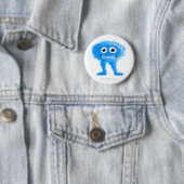 Blaues langbeiniges Lebewesen Button (Beispiel)