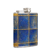 Blaues Lapislazuli- und Goldmuster Flachmann (Rechts)