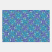 Blaues Leaf-Druckpapier Geschenkpapier Set (Vorderseite)