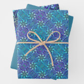 Blaues Leaf-Druckpapier Geschenkpapier Set (Beispiel)