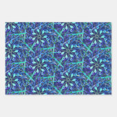 Blaues Leaf-Druckpapier Geschenkpapier Set (Vorderseite 3)