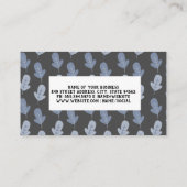 Blaues Leaf Muster | Stilisiert Visitenkarte (Rückseite)