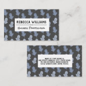 Blaues Leaf Muster | Stilisiert Visitenkarte (Vorne/Hinten)