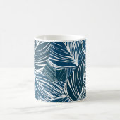 Blaues Leaf-Muster: Vintages Tapete. Kaffeetasse (Mittel)