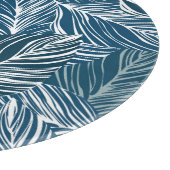 Blaues Leaf-Muster: Vintages Tapete. Schneidebrett (Ecke)