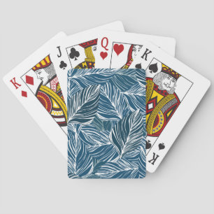 Blaues Leaf-Muster: Vintages Tapete. Spielkarten
