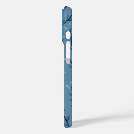 Blaues Leaf-Wasserfarbmuster Case-Mate iPhone Hülle (Rückseite / Links)