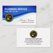 Blaues Leaking Water Waves Plumber Visitenkarte (Vorne/Hinten)